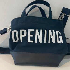 OPENING CEREMONY mini messenger tote navy canvas